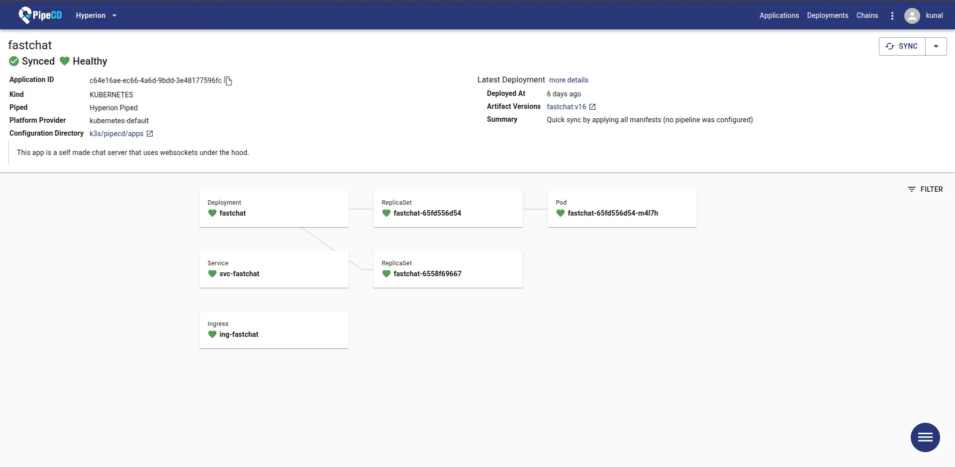 PipeCD Application page